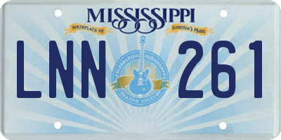 MS license plate LNN261