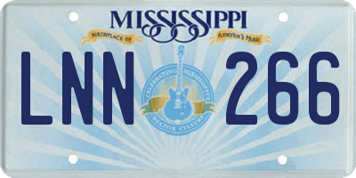 MS license plate LNN266