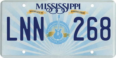 MS license plate LNN268
