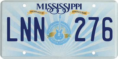 MS license plate LNN276