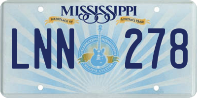 MS license plate LNN278