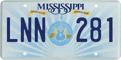 MS license plate LNN281