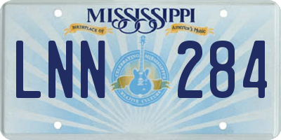 MS license plate LNN284