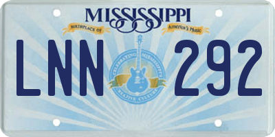 MS license plate LNN292