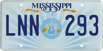 MS license plate LNN293