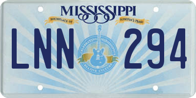 MS license plate LNN294