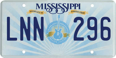 MS license plate LNN296