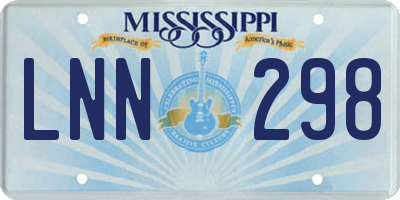 MS license plate LNN298