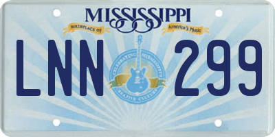 MS license plate LNN299