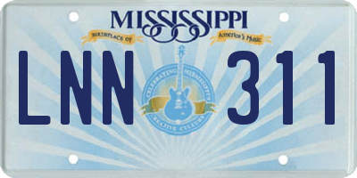 MS license plate LNN311