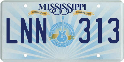 MS license plate LNN313