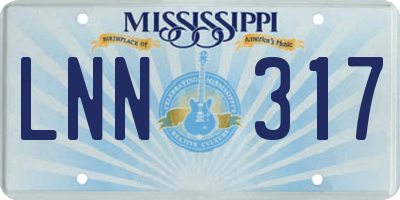 MS license plate LNN317