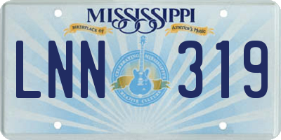 MS license plate LNN319