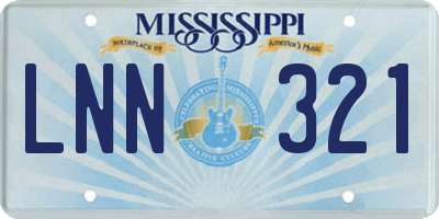 MS license plate LNN321