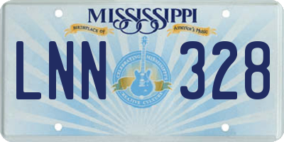 MS license plate LNN328