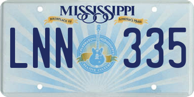 MS license plate LNN335