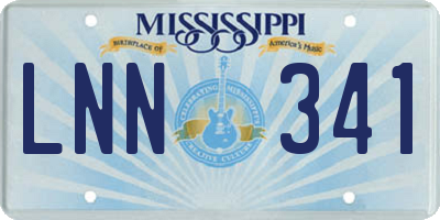 MS license plate LNN341