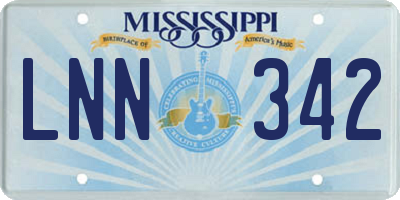 MS license plate LNN342