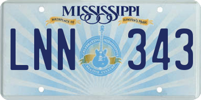 MS license plate LNN343