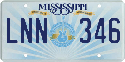 MS license plate LNN346