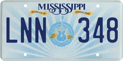 MS license plate LNN348