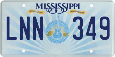 MS license plate LNN349