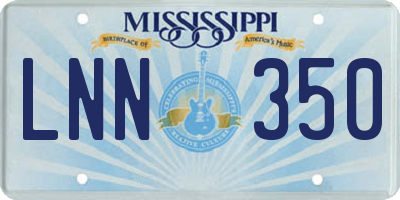 MS license plate LNN350