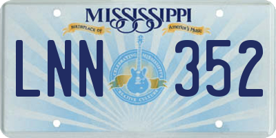 MS license plate LNN352