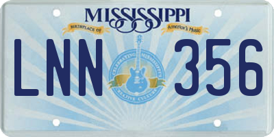 MS license plate LNN356