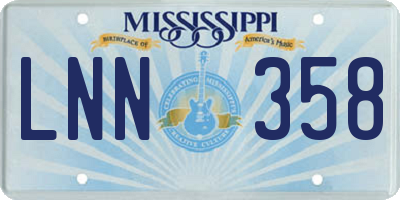 MS license plate LNN358