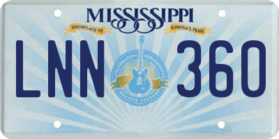 MS license plate LNN360