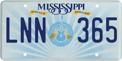 MS license plate LNN365