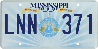 MS license plate LNN371
