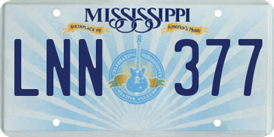 MS license plate LNN377