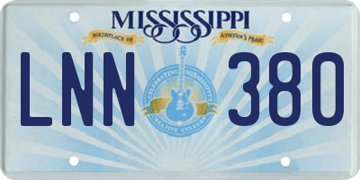 MS license plate LNN380