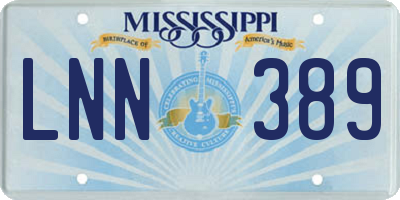 MS license plate LNN389