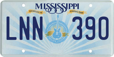 MS license plate LNN390