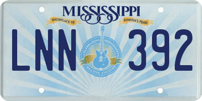 MS license plate LNN392