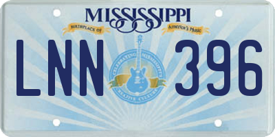 MS license plate LNN396