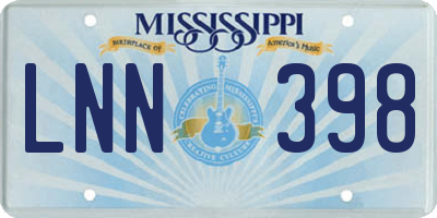 MS license plate LNN398