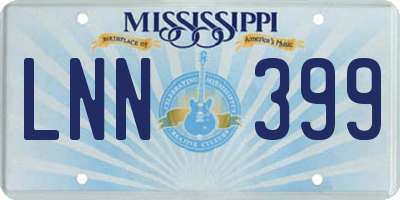 MS license plate LNN399