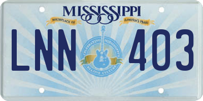 MS license plate LNN403