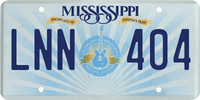 MS license plate LNN404