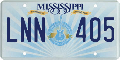 MS license plate LNN405