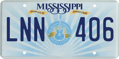 MS license plate LNN406