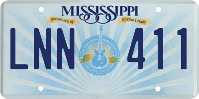 MS license plate LNN411