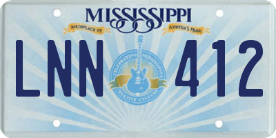 MS license plate LNN412