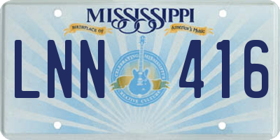 MS license plate LNN416