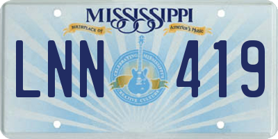 MS license plate LNN419