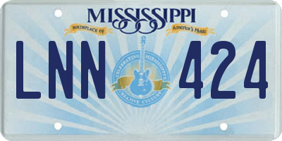 MS license plate LNN424